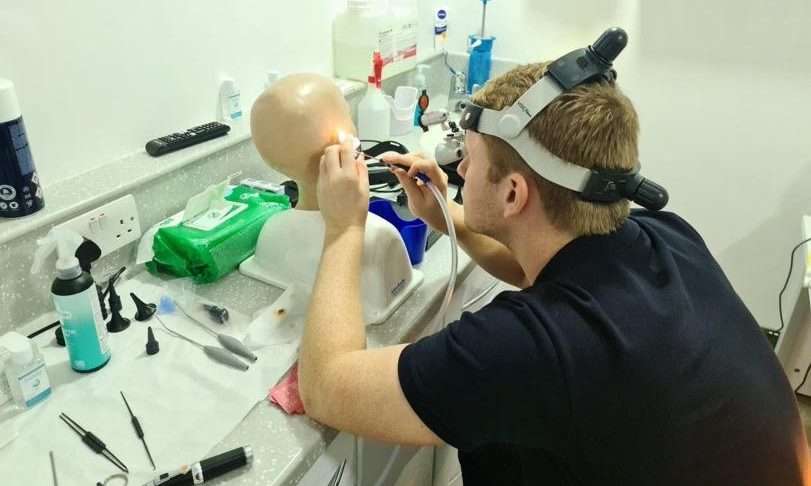 Close-up of professional earwax removal equipment used by Earwax Specialist, advanced tools in a clean and hygienic setting.