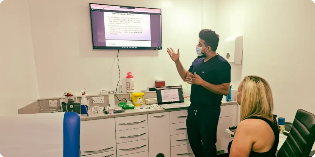 Earwax removal training given by a trained professional.