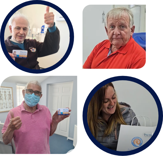 Icon of an ear with clock symbol, representing prompt same‑day ear wax removal service by Ear Wax Specialist.