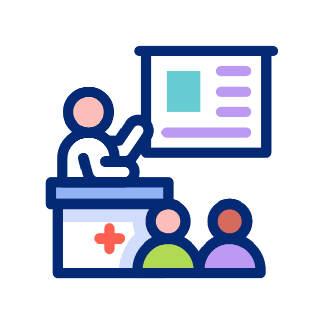 Animated ear care graphic promoting microsuction and irrigation training.
