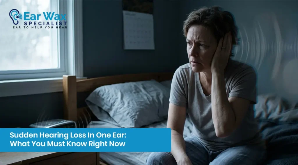 sudden hearing loss in one ear person holding ear SSNHL symptoms